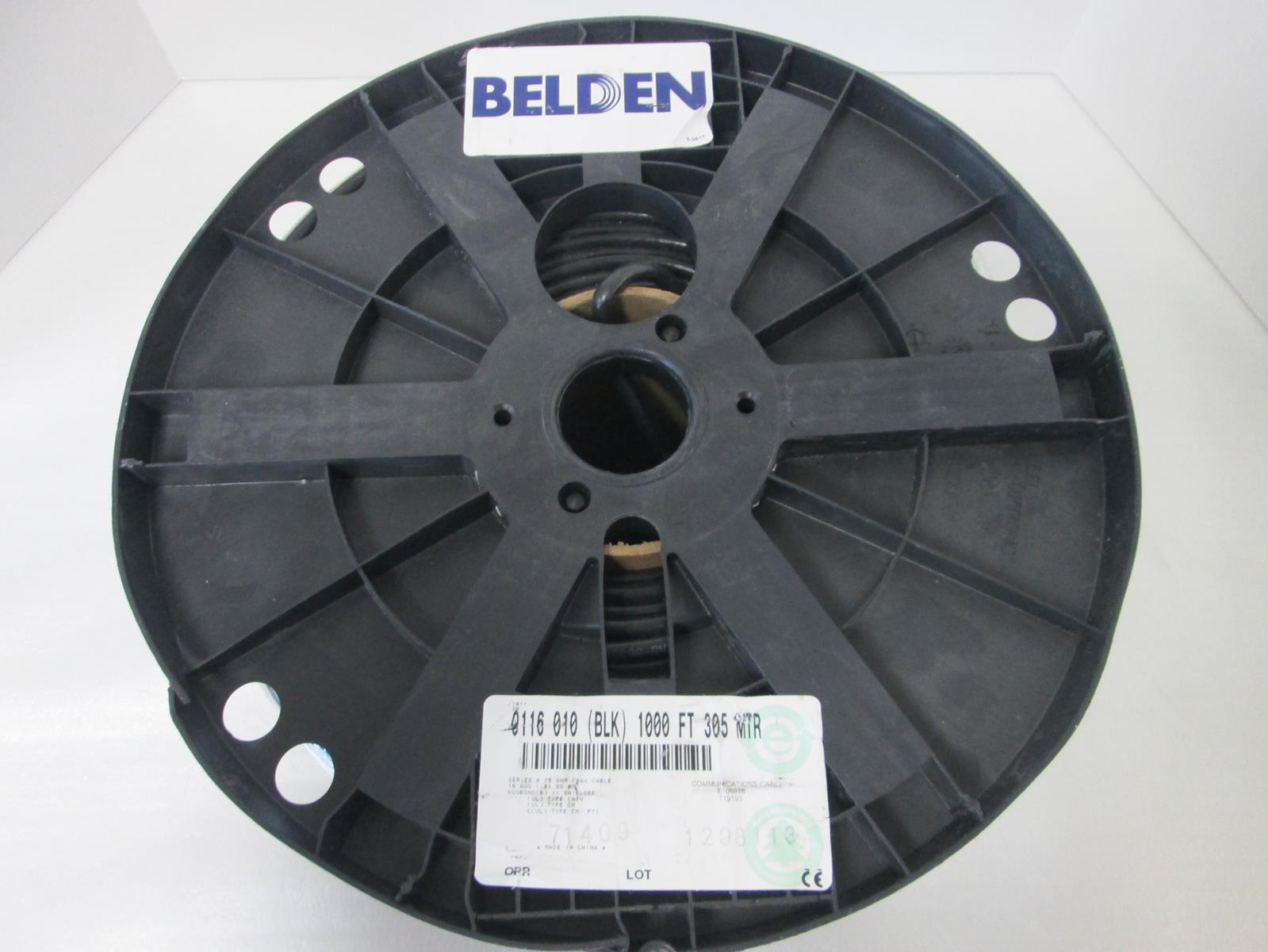 BELDEN 9116 010 BLACK 1000FT 305 MTR SERIES 6 75 OHM COAX CABLE | eBay