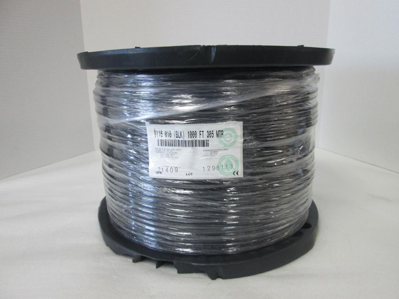 BELDEN 9116 010 BLACK 1000FT 305 MTR SERIES 6 75 OHM COAX CABLE | eBay
