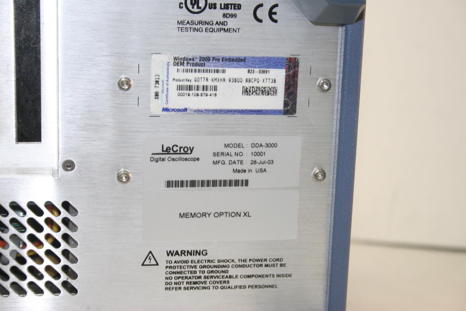 LECROY DDA3000 Disk Drive Analyzer Oscilloscope w/ Memory Option XL eBay