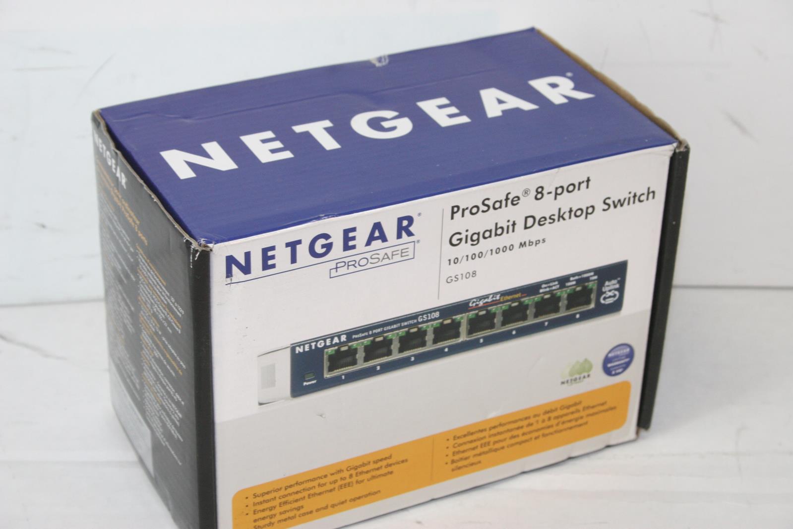 NETGEAR GS108 ProSafe 8Port Gigabit Desktop Switch "Brand New" eBay