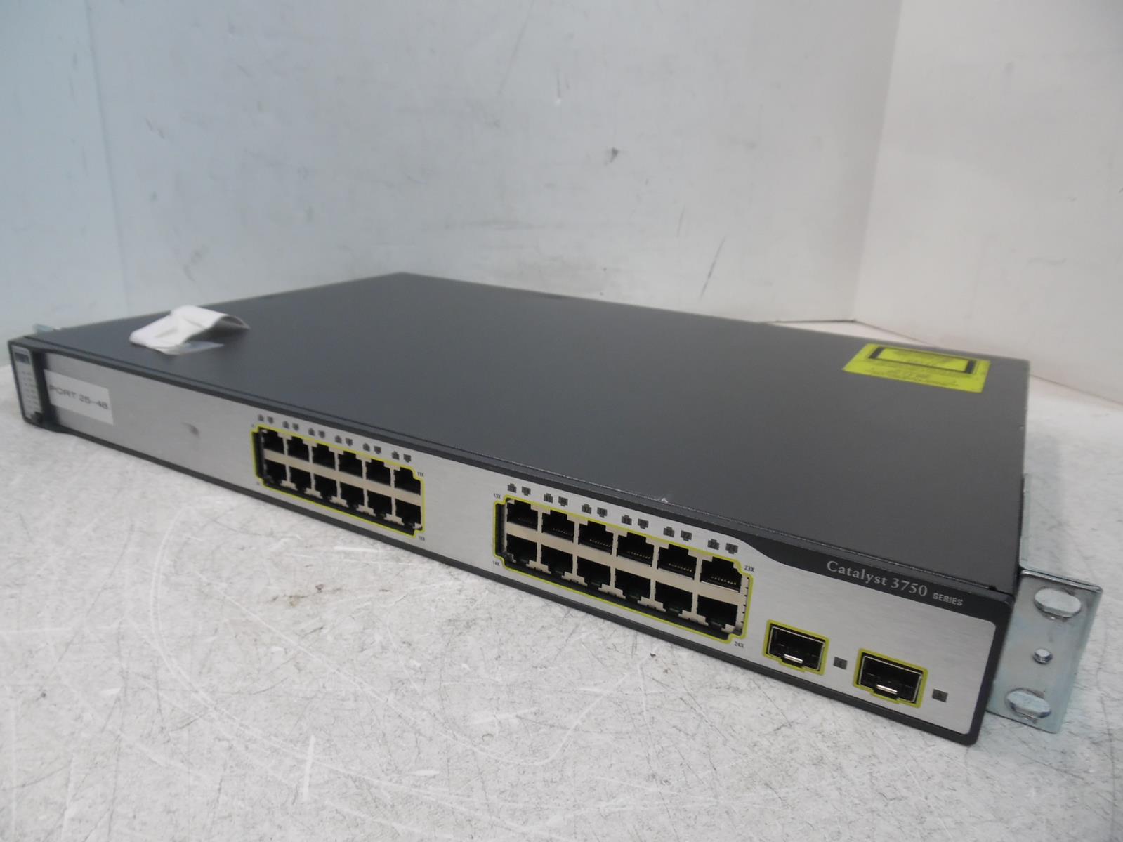 CISCO CATALYST 3750 WS C3750 24TS E 24 PORT NETWORK SWITCH FULLY